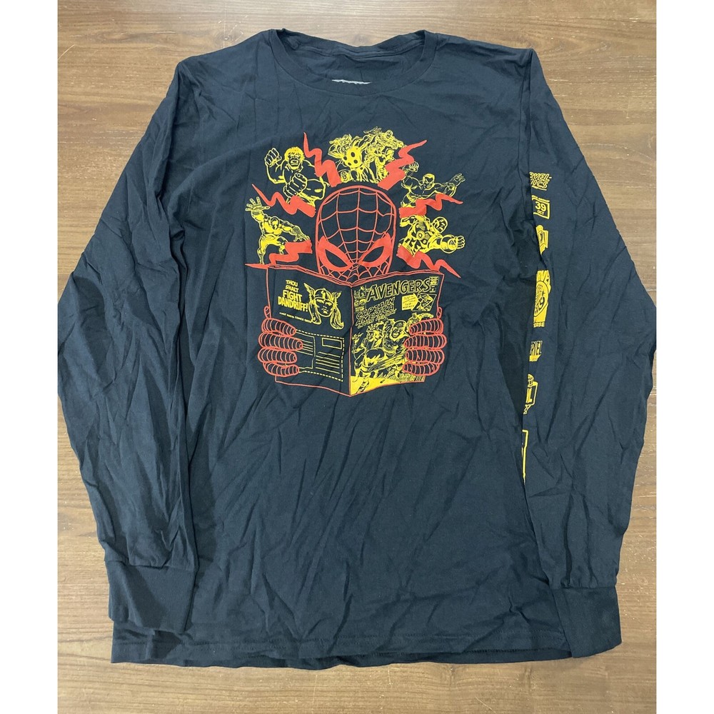 Marvel Lootwear Lootcrate  Avengers Spider-Man Long Sleeve Black Shirt M